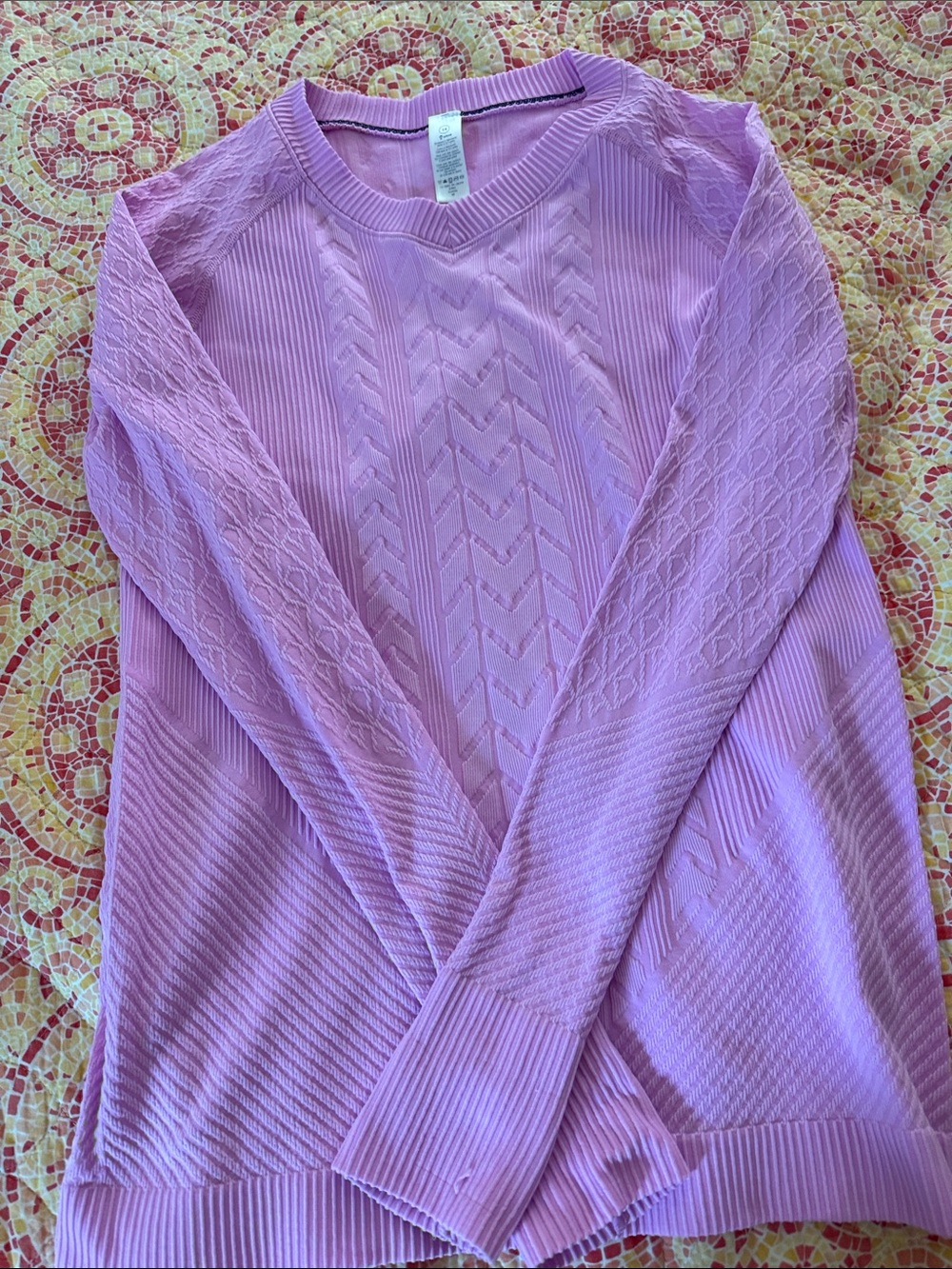 Ivivva Lavender Open-Knit Crewneck Sweater